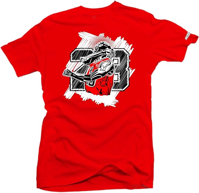 SNELOS Sneaker Matching Graphic T-Shirt For Men - Streetwear Cotton Tee, Relaxed Fit, Black Red Design