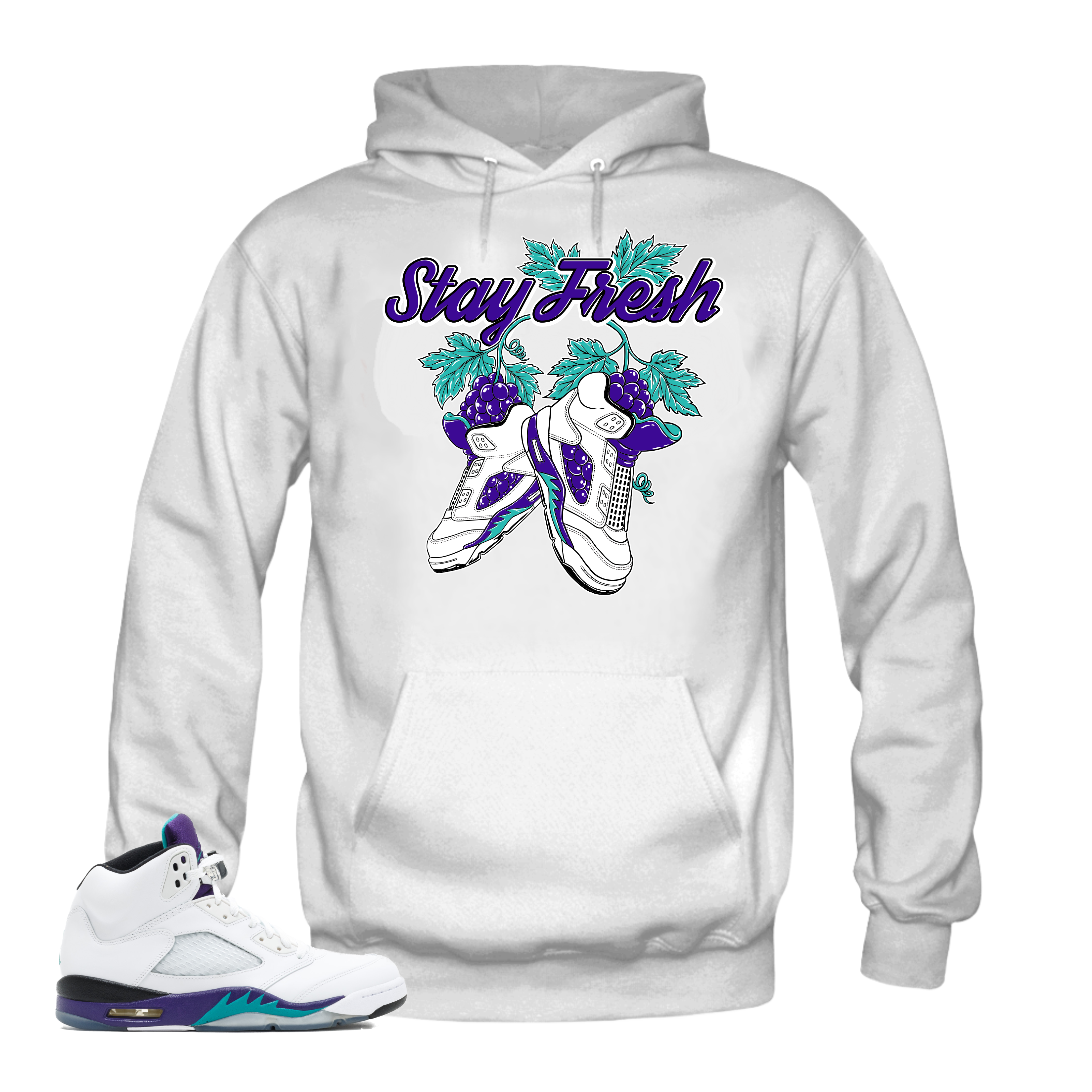 Jordan 5 Grapes Fresh Prince Sneakers Fresh White Hoodie Snelos Sneaker Lover Store